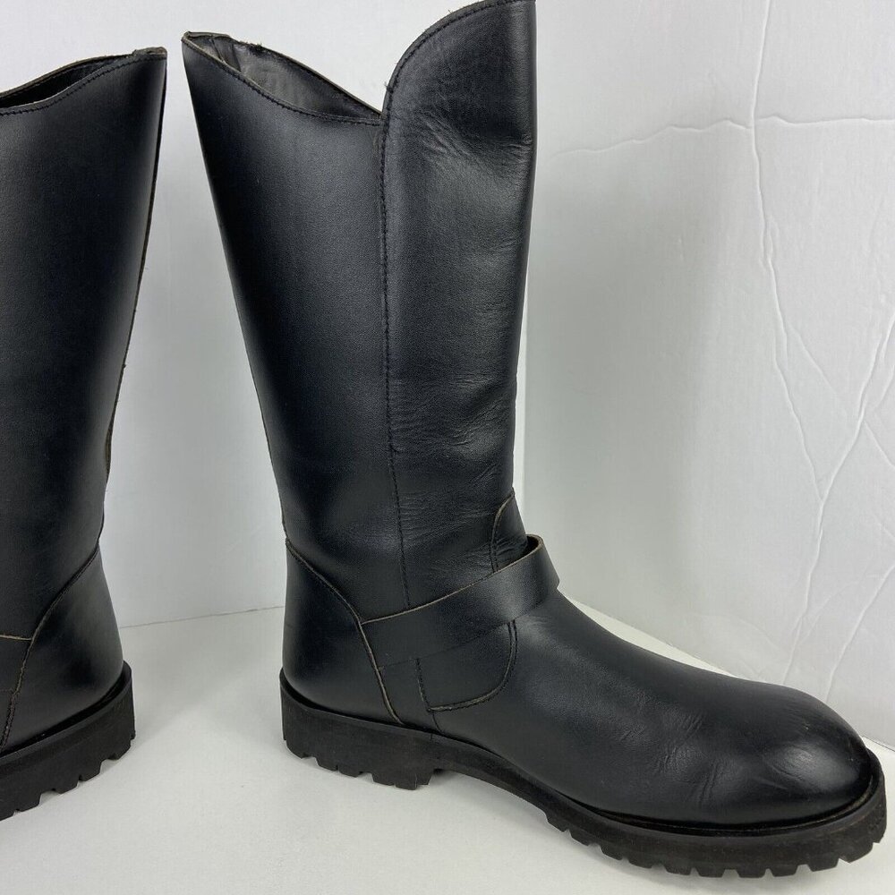 Vtg Leather Motorcycle Buckle Boots Sz 8 & 8.5 Made In Brazil Amazonas Goth Punk - Picture 5 of 14